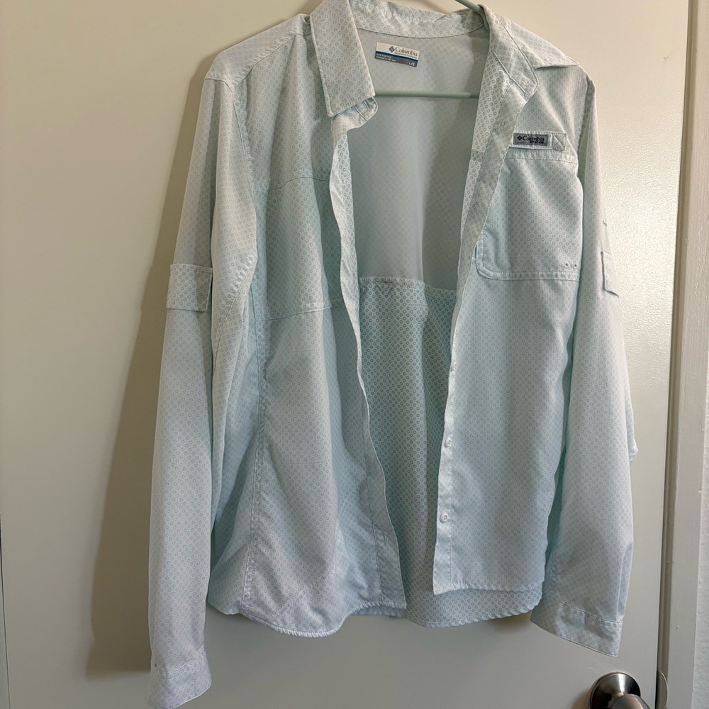 Columbia Sportswear Company Lightweight PFG Women’s Light Blue Jacket Large - Picture 2 of 12
